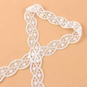2.5cm White Embroidered Lace Trim - Image 3