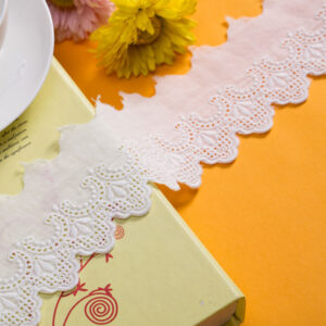 White Cotton Eyelet Lace - Image 3
