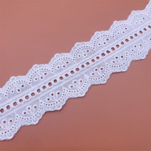 Alternative view of Double Scalloped Edge Eyelet Trim