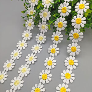 1インチフラワー刺繍レーストリム