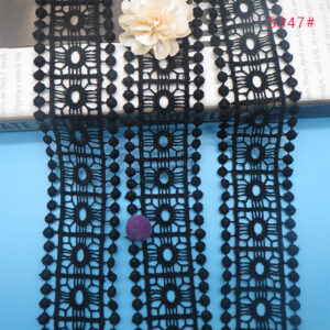 4.8cm ブラック刺繍レーストリム