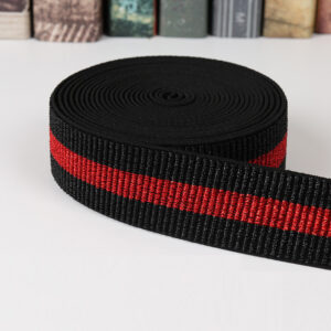 Alternative view of 4cm Stripe Pattern Woven Elastic Band With Lurex
