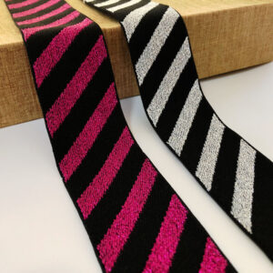 Alternative view of Custom 4cm Metallic Jacquard Elastic Band | Fashion Color-Blocking Waistband