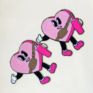 Alternative view of Custom Chenille Patches Wholesale | Heart Shape Embroidery Badges
