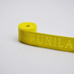 Elástico tricotado com letra oca de 3,1 cm Fabricante de elástico tricotado com logotipo personalizado
