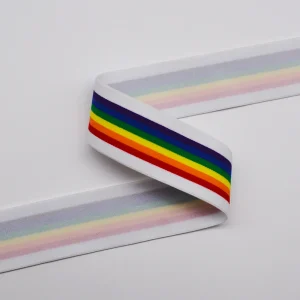 4cm Rainbow Stripe Elastic - Image 3
