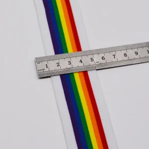 4cm Rainbow Stripe Elastic - Image 5