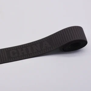 Fita elástica de nylon jacquard com logotipo personalizado de 3,5 cm