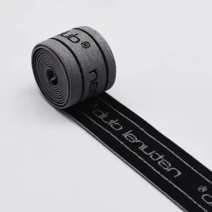 Faixa elástica jacquard personalizada de 3,5 cm para roupas íntimas e cintos Cinza/preto