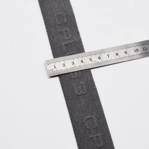 3.5cm Custom Embossed Logo Jacquard Elastic Band Grey - Image 5