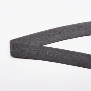 Alternative view of 3.5cm Custom Embossed Logo Jacquard Elastic Band Grey