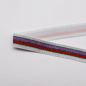 1" Metallic Stripe Elastic Tape - Image 4