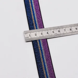 1" Metallic Stripe Elastic Tape - Image 3