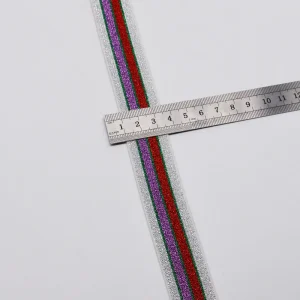 1" Metallic Stripe Elastic Tape - Image 5