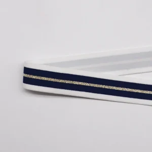 Alternative view of 1 Inch Polyester Jacquard Elastic Waistband with Metallic Yarn