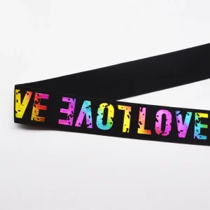 1.5 Inch Custom Rainbow Logo Printed Elastic Band - 画像 (5)