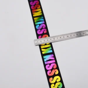 1.5 Inch Custom Rainbow Logo Printed Elastic Band - 画像 (4)