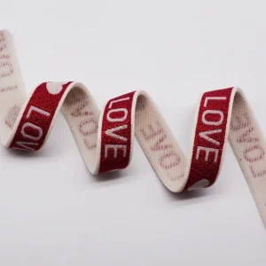 Alternative view of 2cm Metallic Jacquard Elastic Band with Logo for Skirts Waistband