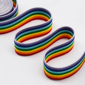 1 Inch (2.5cm) Custom Rainbow Stripe Elastic Band - Image 4