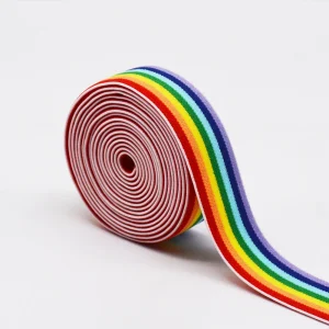 1 inch (2,5 cm) aangepaste regenboogstreep elastische band