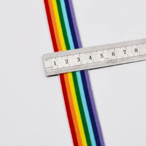 1 Inch (2.5cm) Custom Rainbow Stripe Elastic Band - Image 5