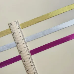 Metallic Bias Tape - Shiny Double Fold Binding Tape for Clothing Edge Decoration – Image 3