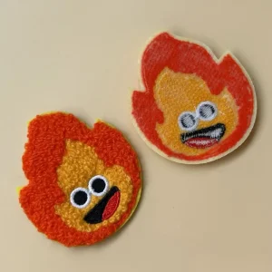 Cute Cartoon Fire Monster Chenille Iron On Embroidered Patches - Image 3