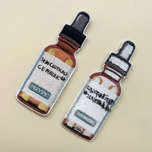 Custom Oil Bottle Embroidered Patches Wholesale – Bild 3