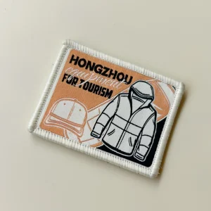 Mayorista Parches Tejidos Rectangulares con Borde Merrow para Ropa
