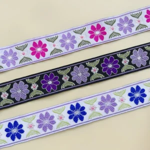 tresses jacquard à motifs floraux
