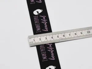 Measuring custom swimwear elastic band width with a steel ruler