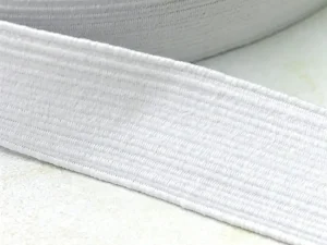 White knitted elastic band showing width and thickness details